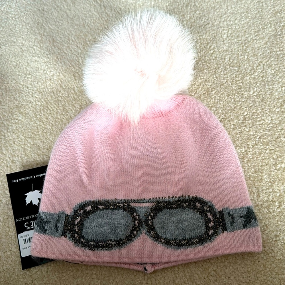 Sparkle goggles knitted ski hat